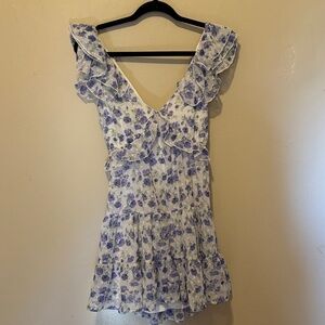 Trixxi White and Purple Floral Mini Dress